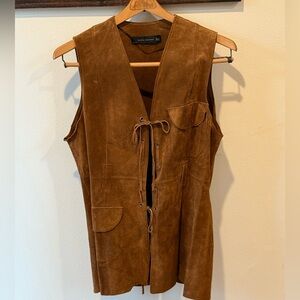 Zara Woman brown leather vest Medium